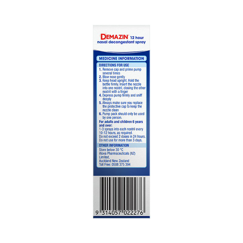 Demazin 12 Hour Nasal Decongestant Spray 1 Pack