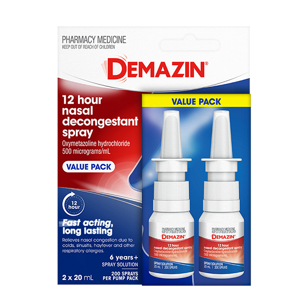 Demazin 12 Hour Nasal Decongestant Spray Value Pack