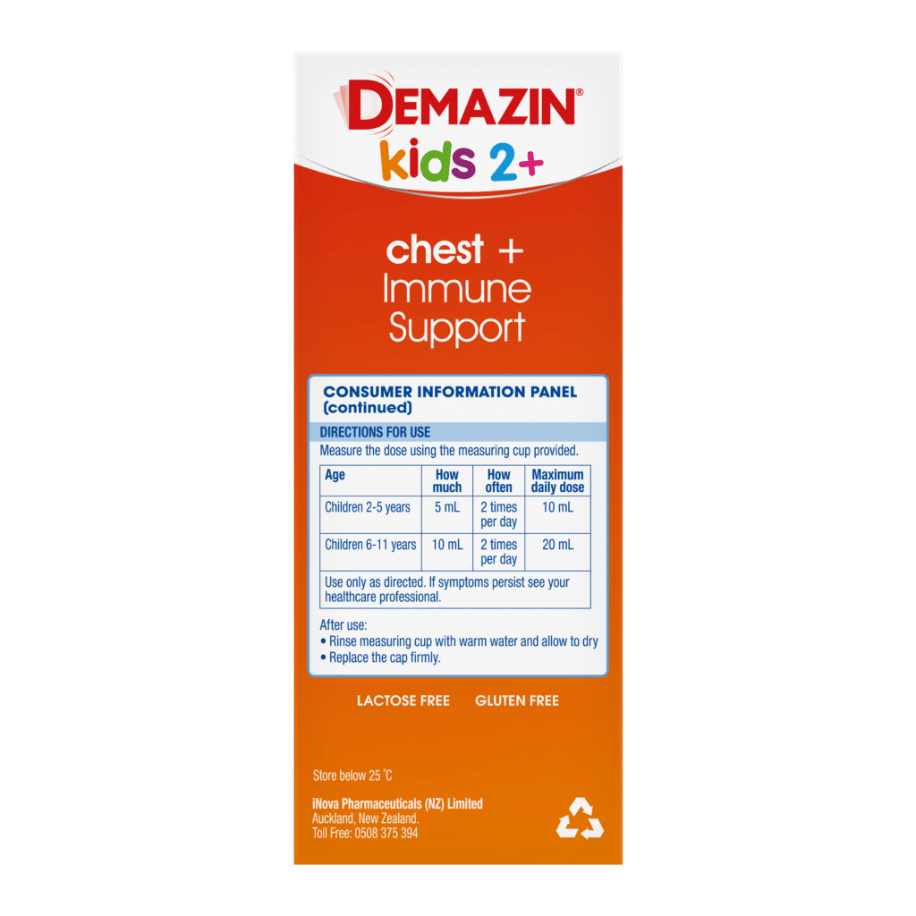 Demazin Kids 2+ chest + Immune Support