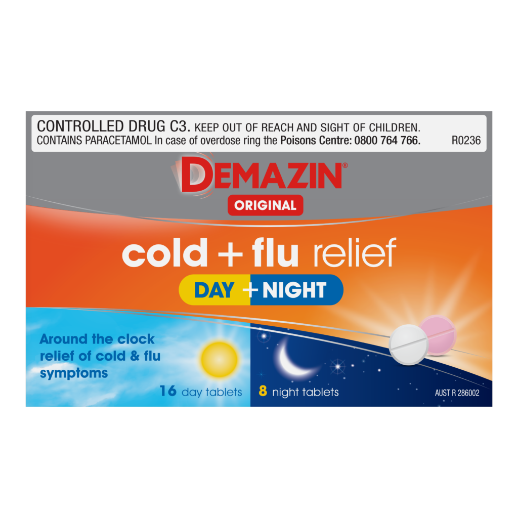 Demazin Original Cold + Flu Relief Day + Night Tablets