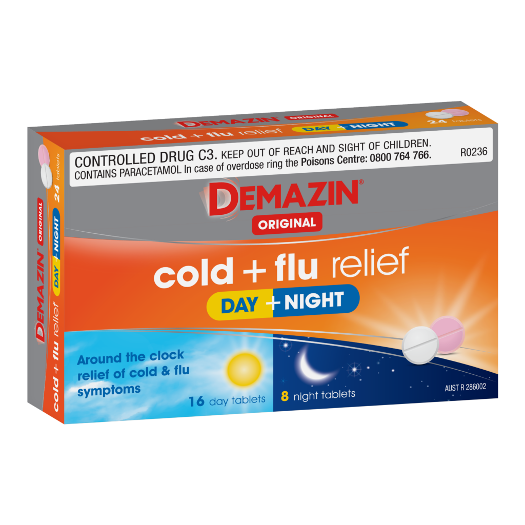 Demazin Original Cold + Flu Relief Day + Night Tablets