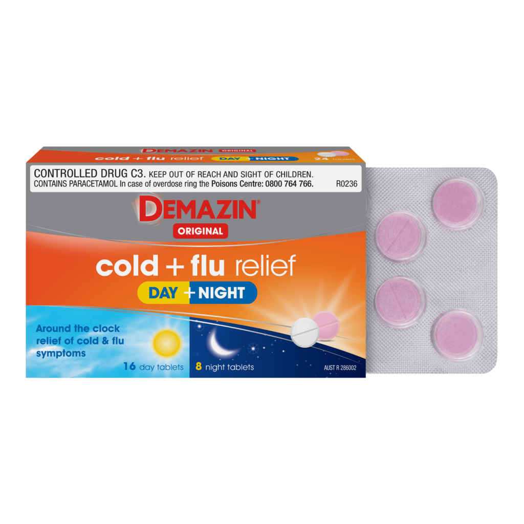 Demazin Original Cold + Flu Relief Day + Night Tablets